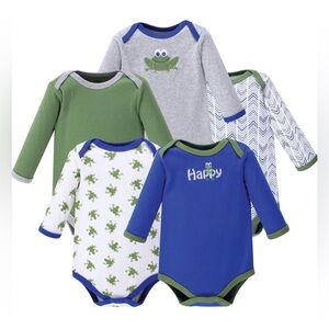 Luvable Friends Baby Boys' 18 Months Long Sleeve Frog Bodysuits T-Shirt Set!
